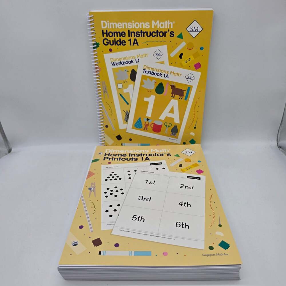 Dimensions Math 1A: Home Instructor's Guide & Printouts Set Elementary Math - Picture 1 of 7